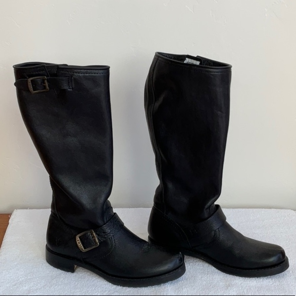 Frye Veronica Slouch black boots.